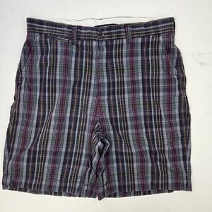Vintage Polo Ralph Lauren Shorts Mens Sz 34 Red Tartan‎ Plaid Classic Golf 34x9